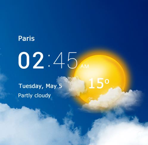 Прозрачные часы и погода