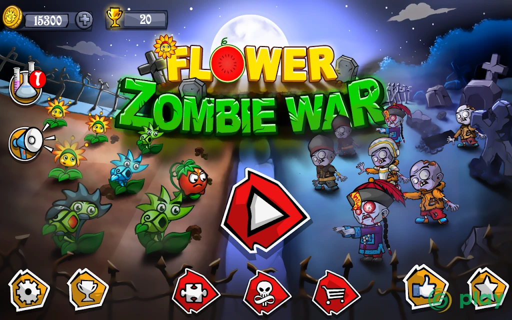 Flower Zombie War — скриншот 1