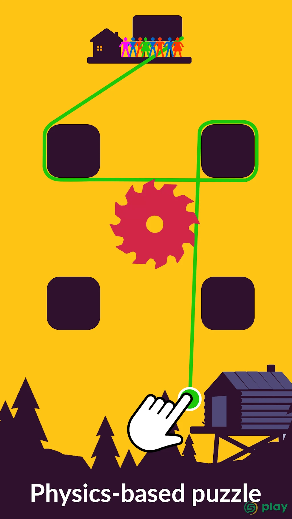 Zipline Valley — игра-головоломка с физикой — скриншот 1