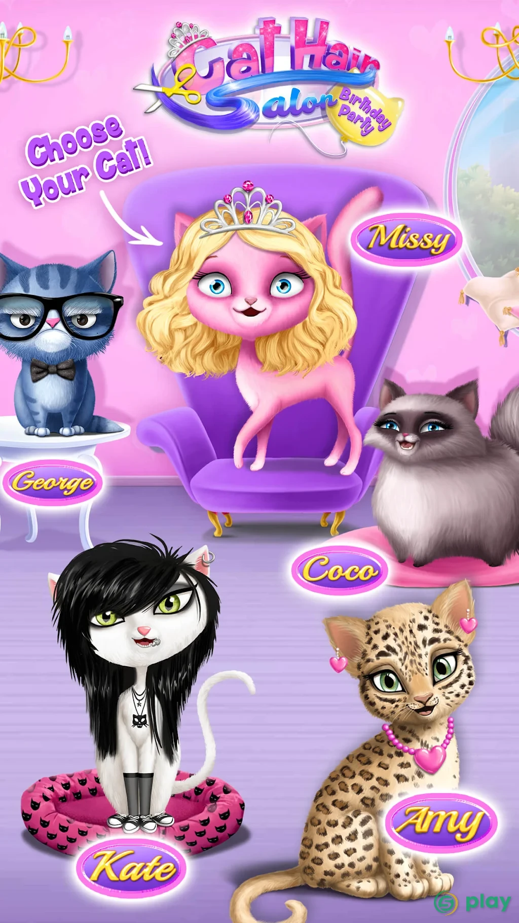 Cat Hair Salon Birthday Party - Virtual Kitty Care — скриншот 1