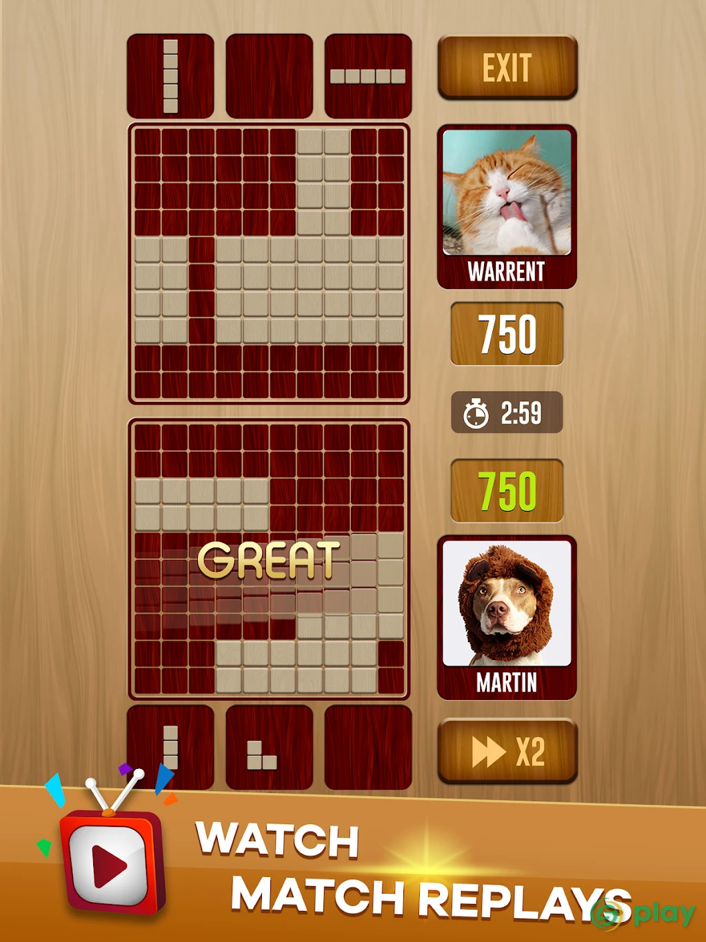 Woody Battle: Online Multiplayer Block Puzzle — скриншот 10