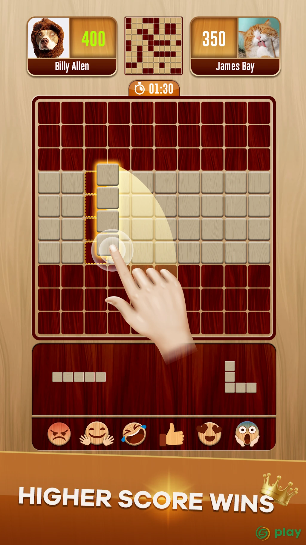 Woody Battle: Online Multiplayer Block Puzzle — скриншот 2
