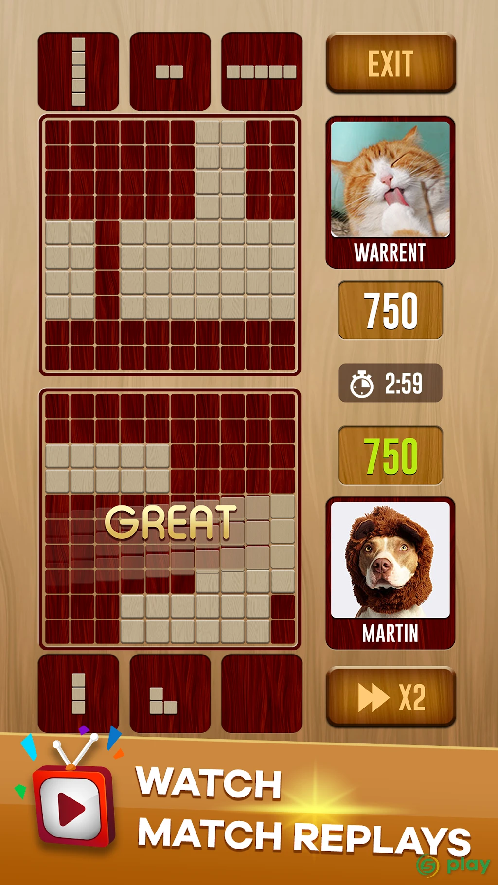 Woody Battle: Online Multiplayer Block Puzzle — скриншот 3
