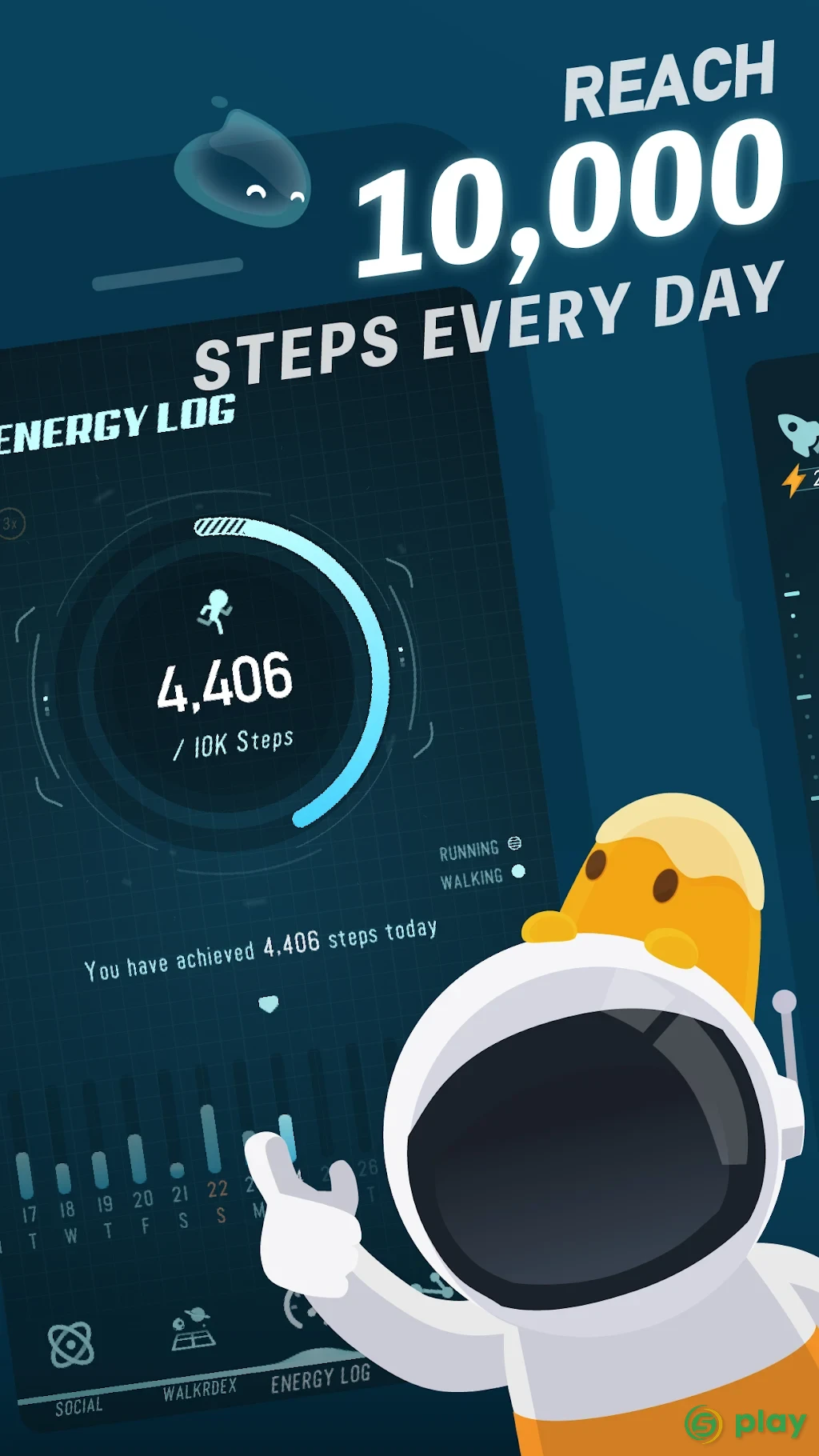 Walkr: Fitness Space Adventure — скриншот 1