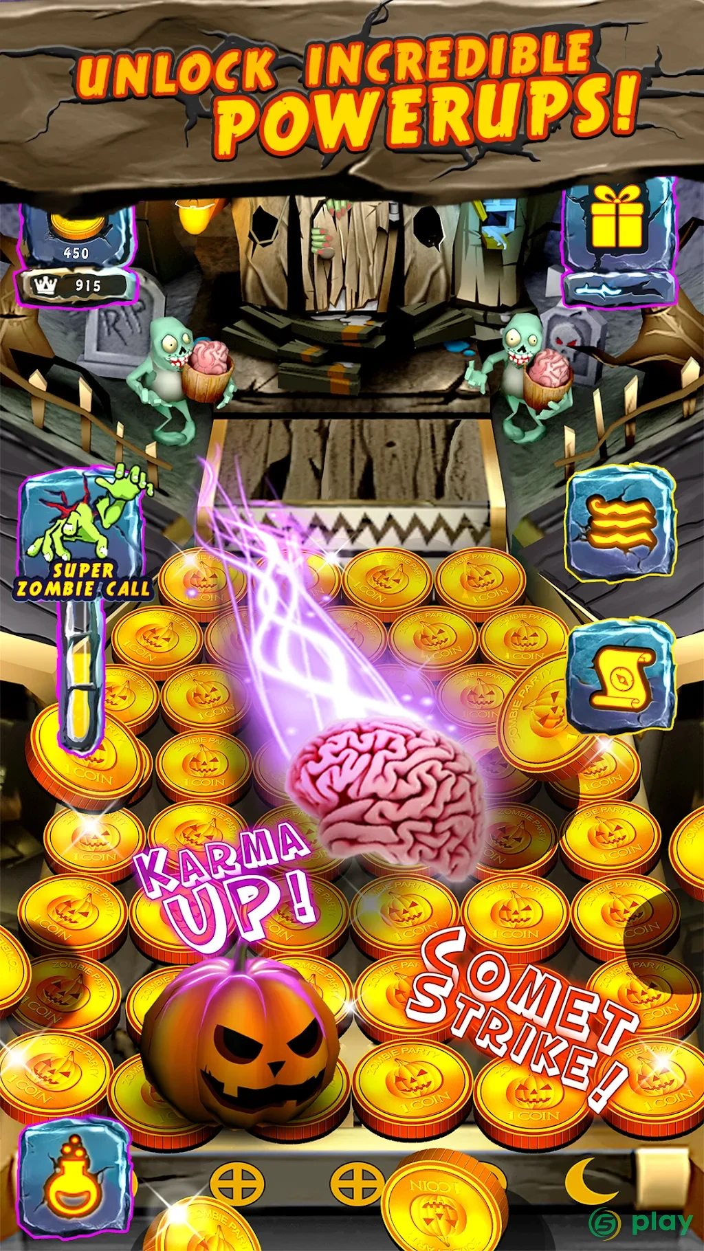 Zombie Ghosts Coin Party Dozer — скриншот 4