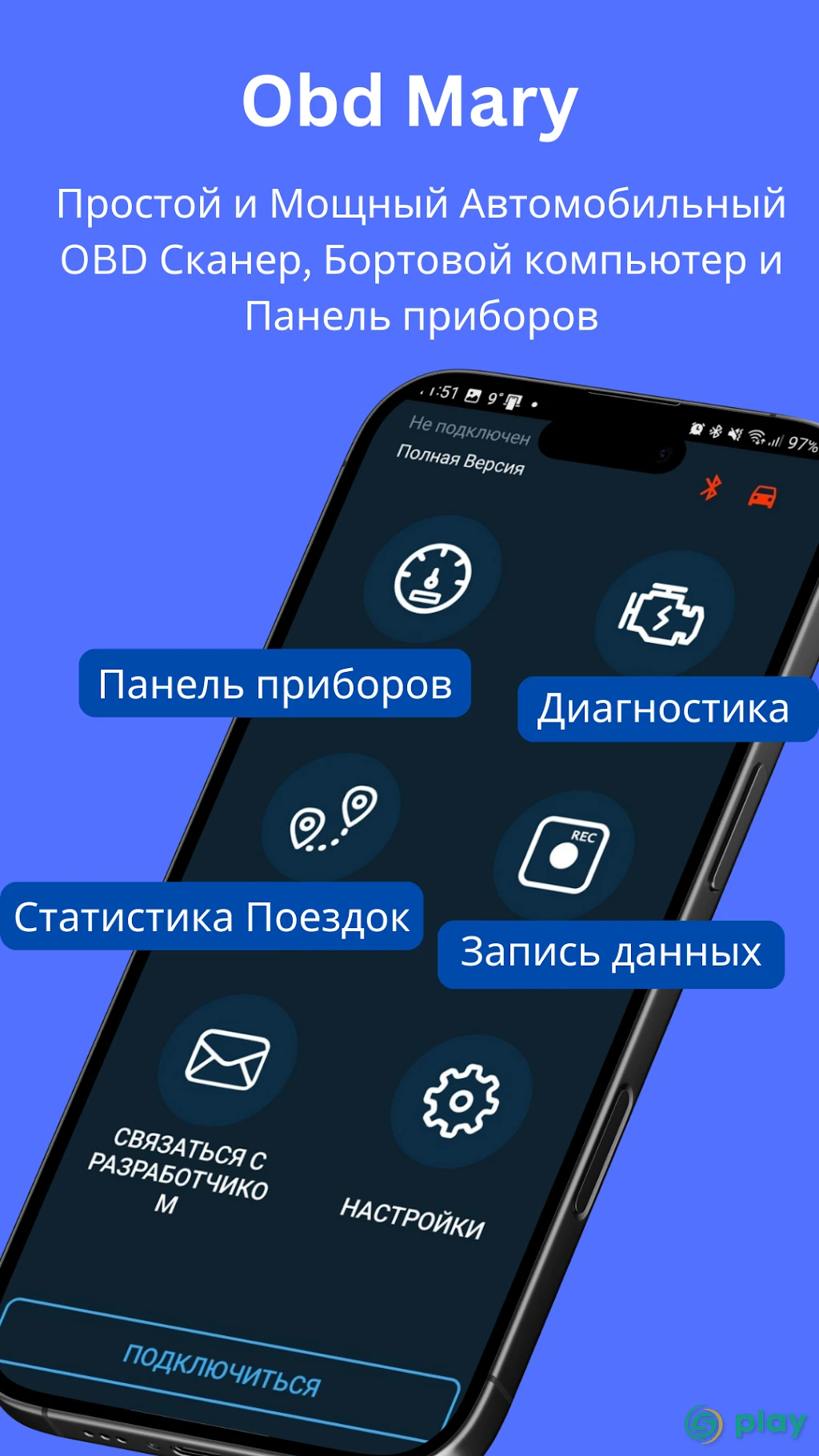 Obd Mary - Car Scanner for ELM — скриншот 1